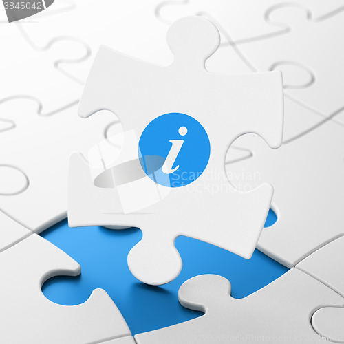 Image of Web development concept: Information on puzzle background