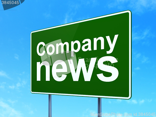 Image of News concept: Company News on road sign background