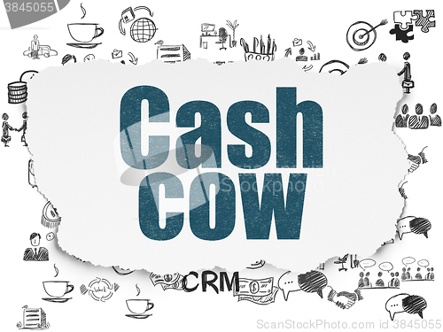 Image of Business concept: Cash Cow on Torn Paper background