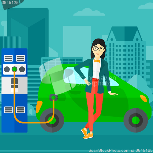 Image of Charging of electric car.