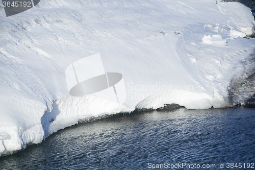 Image of Closeup of a ice floe melting