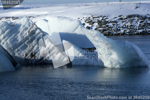 Image of Ice blocks at glacier lagoon Jokulsarlon, Iceland