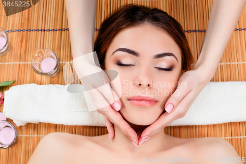 Image of Beautiful young woman at a spa salon