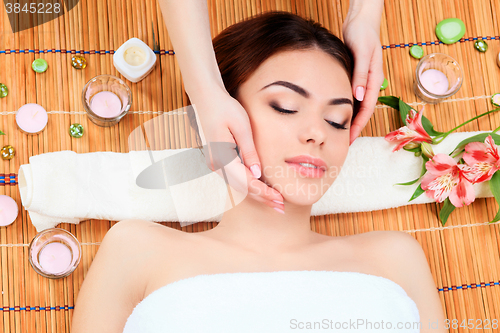 Image of Beautiful young woman at a spa salon