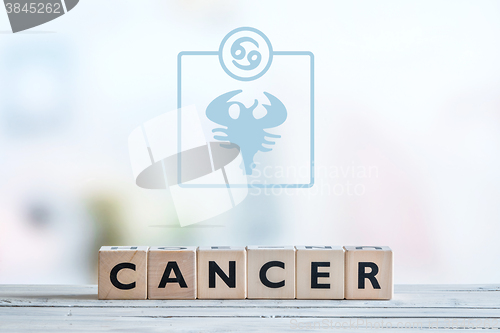 Image of Cancer star sign on a table
