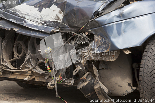 Image of broken car. close-up  