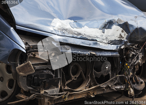 Image of broken car. close-up  