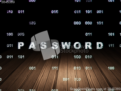 Image of Privacy concept: Password in grunge dark room