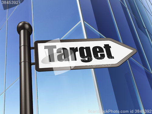 Image of Finance concept: sign Target on Building background