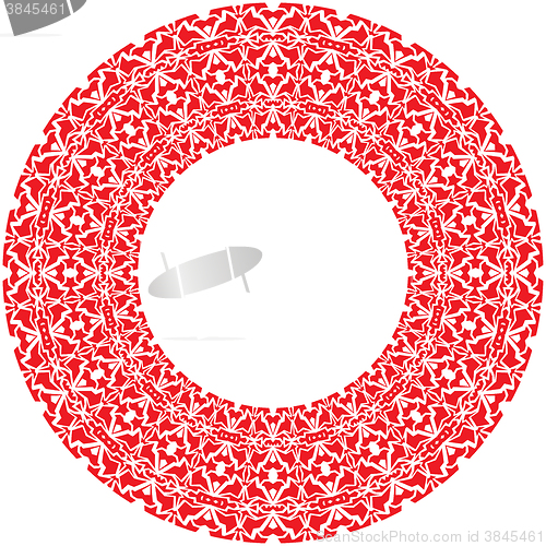 Image of Vector round thick frame from red ornamentation