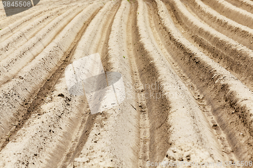 Image of plowed land. close-up 