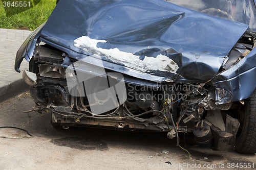 Image of broken car. close-up  