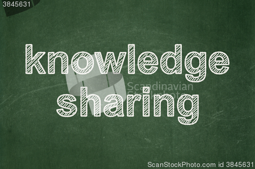 Image of Learning concept: Knowledge Sharing on chalkboard background