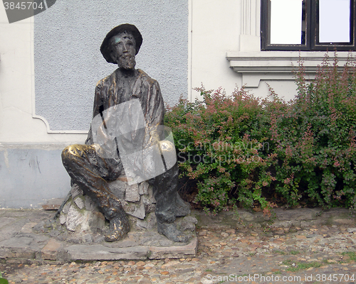 Image of statue  Dura Jaksic famous Serbian poet, painter and writer in b