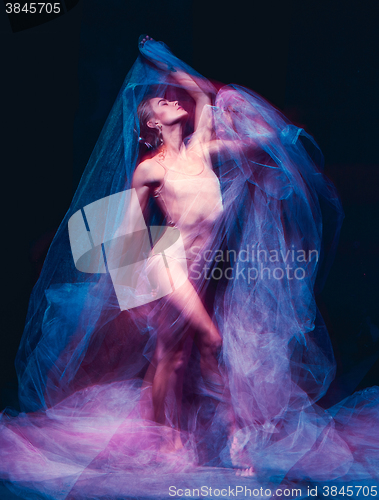 Image of The art photo-emotional dance of beautiful ballerina