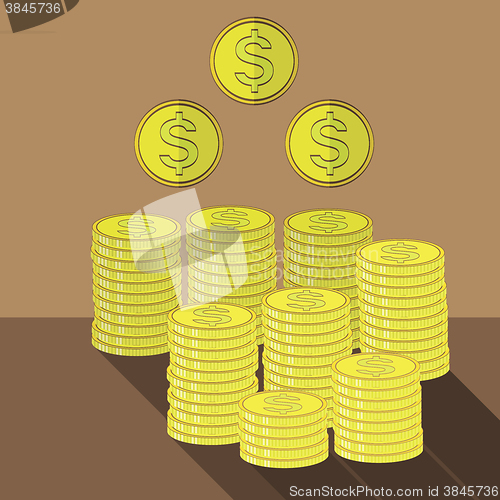 Image of Cold Coins Icon. Cash Money