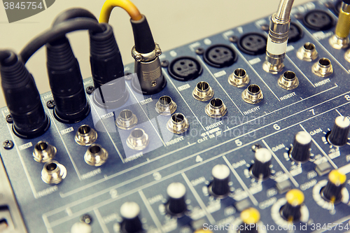 Image of control panel at recording studio or radio station