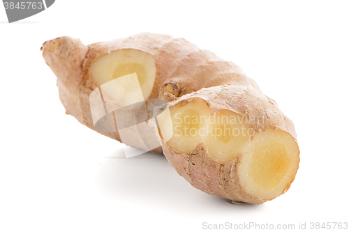 Image of Ginger root on white