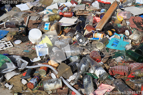 Image of garbage dump in the nature