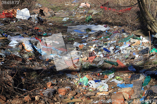 Image of garbage dump in the nature
