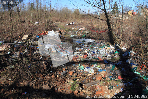 Image of garbage dump in the nature