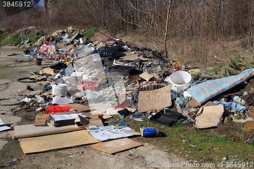 Image of garbage dump in the nature