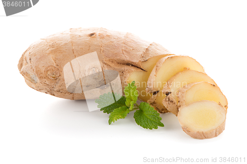 Image of Ginger root on white