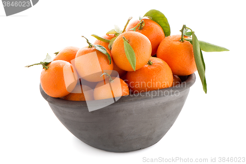 Image of Tangerines on clay bowl 