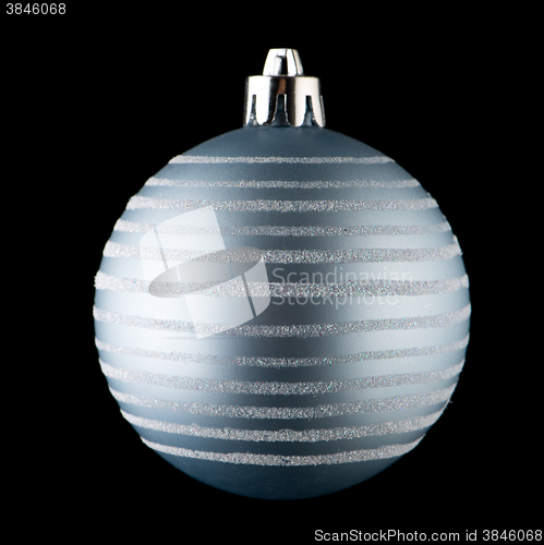 Image of Blue and silver Christmas ball 