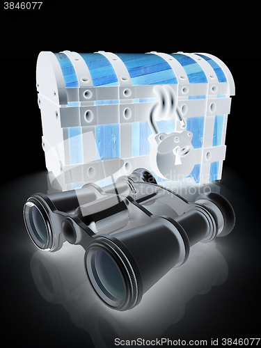 Image of binoculars and chest