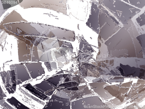 Image of Many Pieces of demolished or Shattered glass 