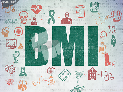 Image of Healthcare concept: BMI on Digital Paper background