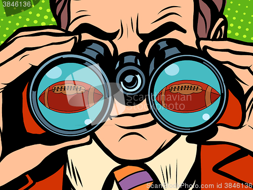 Image of The man is watching American football