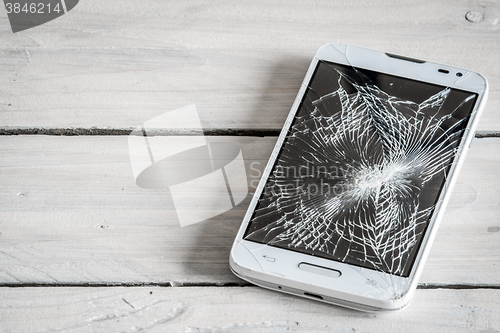 Image of Smartphone display with broken glass