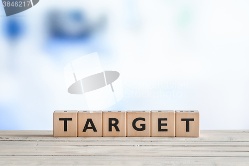 Image of Target sign on a table