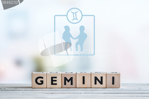 Image of Gemini star sign on a table