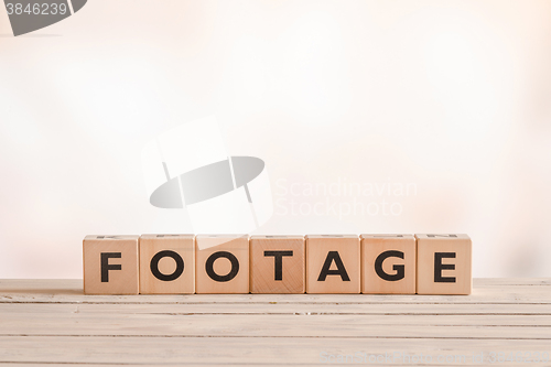 Image of Footage sign made of wooden cubes