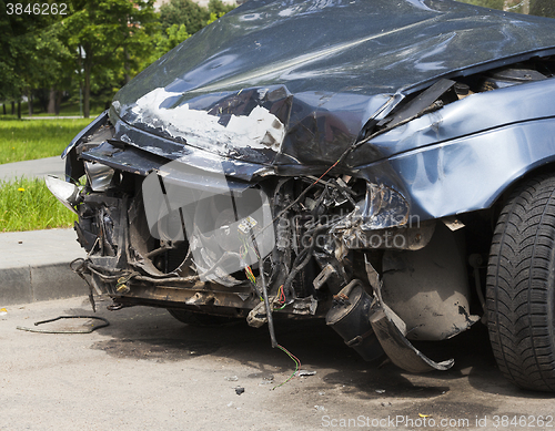 Image of broken car. close-up  