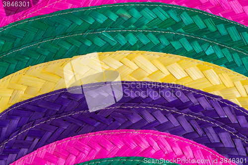 Image of Colorful background of woven straw