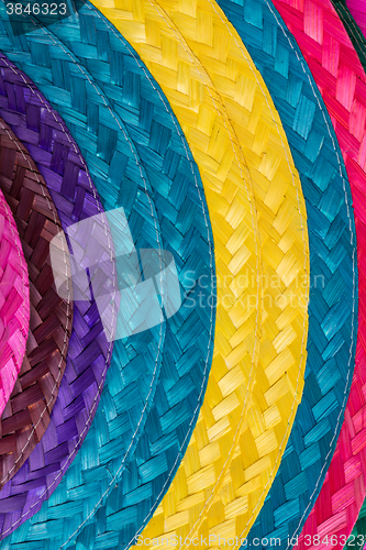 Image of Colorful background of woven straw