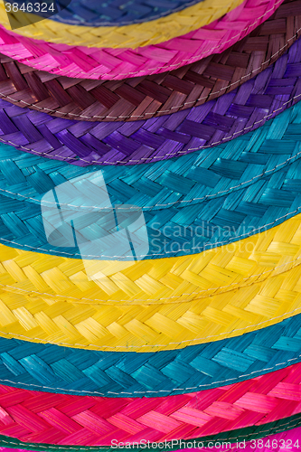 Image of Colorful background of woven straw