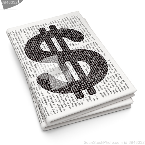 Image of Money concept: Dollar on Newspaper background