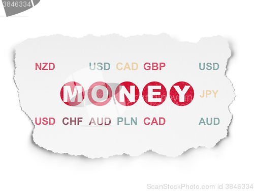 Image of Money concept: Money on Torn Paper background