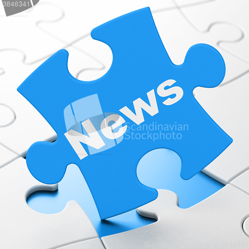 Image of News concept: News on puzzle background