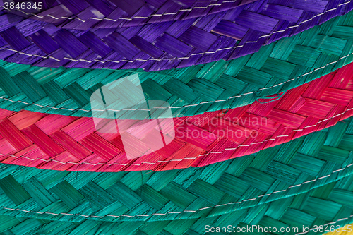 Image of Colorful background of woven straw