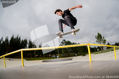 Image of Skateboarder doing a ollie