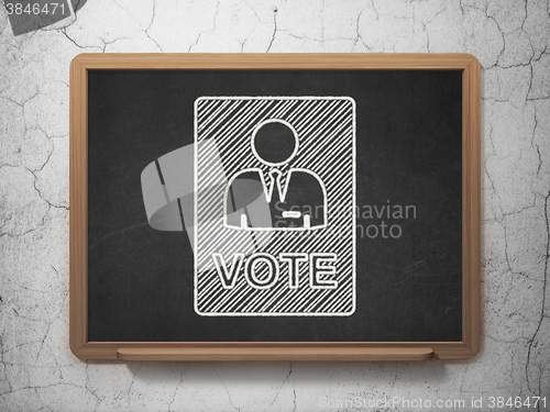 Image of Politics concept: Ballot on chalkboard background