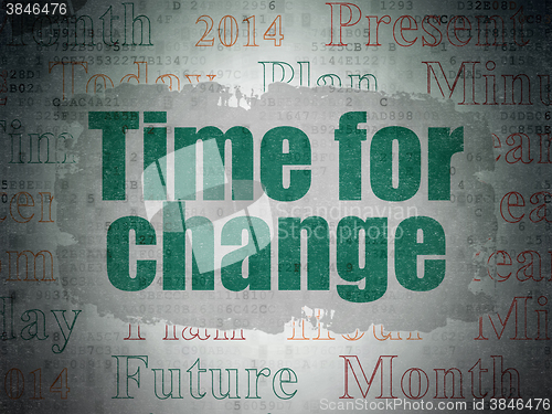 Image of Time concept: Time for Change on Digital Paper background