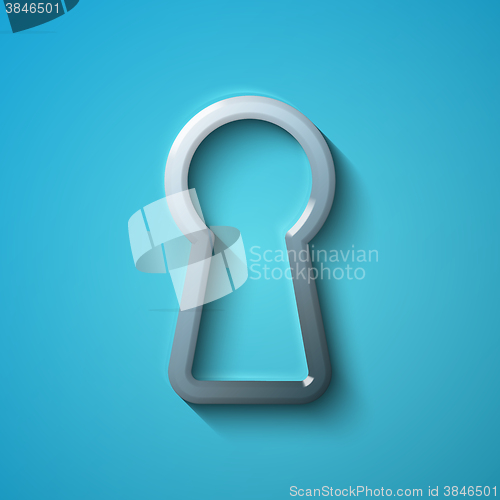 Image of Protection concept: flat metallic Keyhole icon, vector