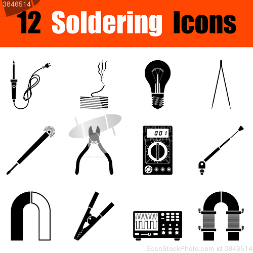 Image of Set of soldering  icons